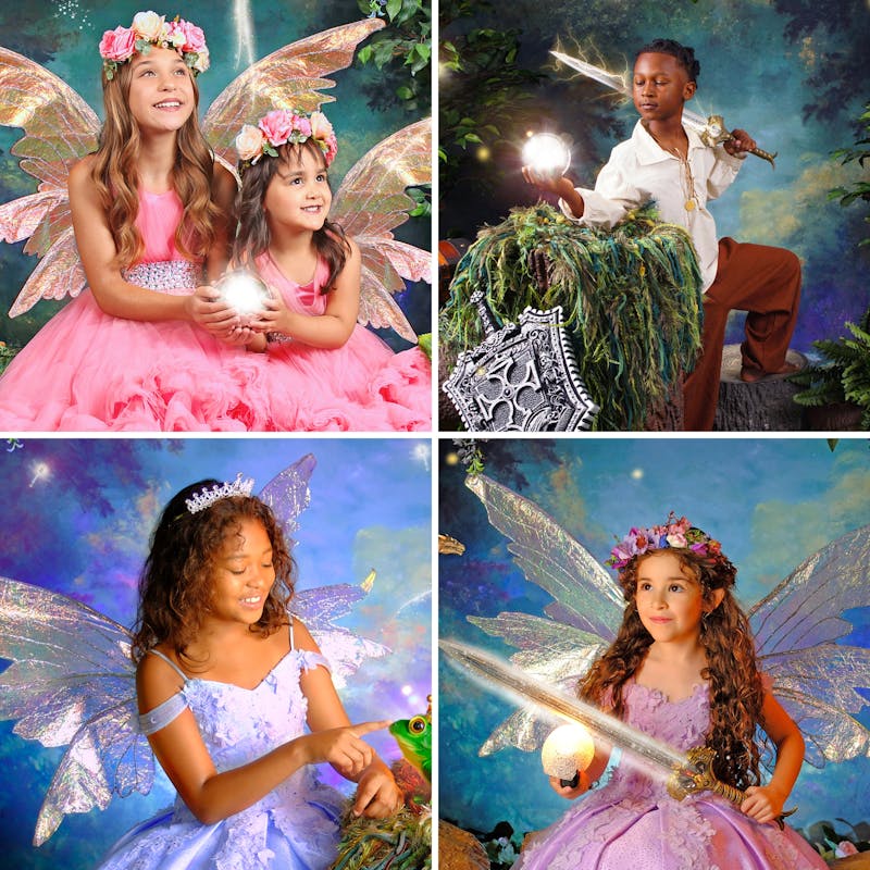 Young girl in pink fairy dress